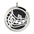 Stainless steel aromatherapy diffuser locket with music note hollow design. - 五线谱音符款(BA037) / Pendant Only (Without Chain)