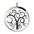 38mm stainless steel aromatherapy diffuser pendant necklace with tree of life design - 生命树抽象款(BA052) / Pendant Only (Without Chain)