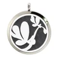 38mm stainless steel aromatherapy diffuser pendant with white felt pad insert - 植物叶片款(BA055) / Pendant Only (Without Chain)