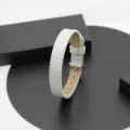10mm white genuine leather wristband strap for DIY jewelry accessories - Round Buckle / 10mm / White