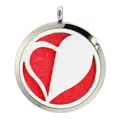 38mm round stainless steel aromatherapy locket diffuser pendant with red felt insert - 简约翻盖红色款(BA181) / Pendant Only (Without Chain)