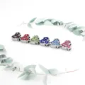 Buntes Set aus herzförmigen Schiebe-Anhängern aus Legierung mit Strass für DIY-Schmuck - Preis pro Stück (Zufällige Farbe) / 10mm / Chrom Und-Zeichen