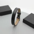 High-quality black 10mm genuine leather strap for DIY bracelets and watch band jewelry - Square Buckle / 10mm / Black