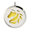 38mm stainless steel essential oil diffuser necklace with horse cutout design and yellow pad - 马头镂款(BA248) / Pendant Only (Without Chain)