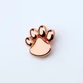 Detailed macro view of 10mm rose gold alloy cat paw print charm for DIY pet jewelry - Dog Paw (SL719) / 10mm / Rose Gold