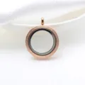 Elegant 25mm rose gold sandblasted stainless steel glass locket pendant for photos - 25mm / 玫瑰金色磨砂面