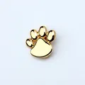 High-quality detailed macro shot of a 10mm gold-plated cat paw jewelry accessory - Dog Paw (SL719) / 10mm / Gold