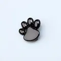 Close-up of a 10mm black and grey alloy cat paw charm for DIY pet collar accessories - Dog Paw (SL719) / 10mm / Black