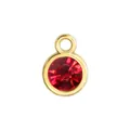 Roter Geburtsstein-Kristallanhänger mit vergoldeter Fassung für DIY-Schmuck - Goldener Rahmen-Hellrot (HC482)