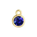 Blauer Geburtsstein-Kristallanhänger mit goldfarbener Fassung für DIY-Schmuck - Goldener Rahmen-Königsblau (HC482)