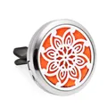30mm silberner Auto Entlüftung Aroma Diffusor Clip mit orangefarbenem Blumen Filzpad - Hohlsonnenblumen-Stil (HG001) / 30mm