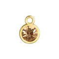 Champagnerfarbener Kristall Anhänger mit Goldbeschichtung für handgefertigten DIY Schmuck - Goldener Rahmen-Gold (HC482)