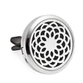 30mm roestvrijstalen auto ventilatie aromatherapie diffuser clip met hol bloemenpatroon - Precisie Holle Bloemenstijl (HG035)