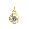 Runder klarer Kristall Geburtsstein Anhänger mit goldener Fassung für DIY Schmuck - Goldener Rahmen mit offenem Ring-Weiß (HC482) / Mit offenem Ring