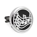 30mm roestvrijstalen auto aromatherapie diffuser clip met muzieknoot - Noten en Notenbalk Stijl (HG037)