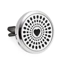 30mm zilveren metalen auto-aromatherapie-diffuserclip met hartpatroon voor ventilatie - Hartvormig Hol Patroon (HG041)