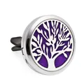 30mm roestvrijstalen levensboom auto-aromatherapie diffuser clip voor ventilatie met paars pad - Holle Levensboom Stijl (HG047)