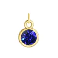 Dunkelblauer Geburtsstein-Kristallanhänger mit vergoldetem Ring für DIY-Schmuck - Goldener Rahmen mit offenem Ring-Königsblau (HC482) / Mit offenem Ring