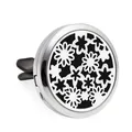 30mm roestvrijstalen auto aromatherapie ventilatieclip diffuser met elegant bloemenpatroon - Holle Bloem Stijl (HG079)