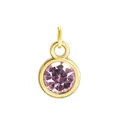 Eleganter rosa runder Kristall-Geburtsstein-Anhänger mit Goldfassung für DIY-Schmuck - Goldener Rahmen mit offenem Ring-Rosa (HC482) / Mit offenem Ring
