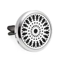 30mm roestvrijstalen auto aromatherapie clip met elegant mandala uitgesneden ontwerp - Mandala Patroon Stijl (HG091)