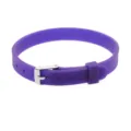 8mm purple silicone DIY wristband accessory with adjustable silver buckle closure - Deep purple
