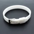Bracelet en silicone blanc durable de 8mm, sangle réglable pour accessoires bijoux DIY - Blanc