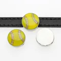 Yellow enamel softball slider charm for 8mm jewelry wristbands and DIY bracelets - 8mm / Yellow Baseball