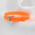 Bracelet réglable en silicone orange de 8 mm avec boucle argentée pour bijoux DIY - Orange