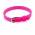 Bracelet en silicone rose vif de 8 mm avec boucle argentée réglable pour charms DIY - Rose rouge