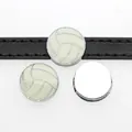 White enamel volleyball slide charms for 8mm wristband DIY bracelet jewelry making - 8mm / Volleyball (White)
