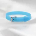 Bracelet en silicone bleu vif de 8 mm avec boucle argentée réglable pour bricolage - Bleu clair