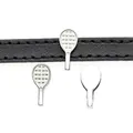Silver-plated tennis racket enamel slide charm for 8mm strap DIY jewelry accessory - 8mm / Tennis Racket