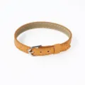 8mm tan PU leather wristband for DIY charms featuring a classic silver buckle closure. - Round Silver Buckle / 8mm Width / Orange