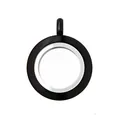 25mm black stainless steel glass locket pendant for photos or cinnabar charms - 25mm / Black Smooth
