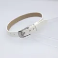 White 8mm DIY PU leather wristband featuring a silver buckle for slide charms and jewelry - Square Steel Buckle / 8mm / Metallic White