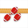 Red enamel American football slide charms for 8mm DIY bracelet wristband straps - 8mm / Rugby (Red)