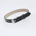 Cinturino per bracciale DIY premium nero in pelle PU 8mm con fibbia argento per charm. - Fibbia in Acciaio Quadrata / 8mm / Nero Metallico