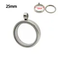 25mm silver stainless steel double-sided round glass locket pendant for photos or charms - 25mm / Steel