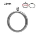 33mm stainless steel round glass locket pendant for photos or keepsakes - 33mm / Steel
