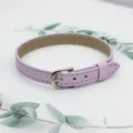 Purple 8mm PU leather DIY wristband with adjustable buckle and silver metal hardware - Round Silver Buckle / 8mm Width / Light Purple