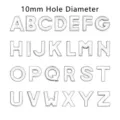 10mm silver slide charms with full A-Z alphabet for DIY jewelry - A-Z Set (26 Pcs/Pack) / Polished Chrome