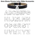 8mm glossy chromium alphabet slide charms for DIY leather bracelets jewelry making A-Z set - A-Z Letter Set (001) / 26 Pieces/Pack (8mm) / Chrome