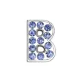 10mm silver rhinestone letter B charm bead with blue crystals for DIY jewelry crafts - Letter B / 10mm / Silver (Light Blue Rhinestone)