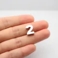 Amuleto número 2 de aleación de cromo brillante para joyería DIY, pulseras y llaveros - Número 2 (6116644907056) / Cromo