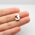 Abalorio deslizante número 3 de aleación cromada para pulseras y joyería DIY - Número 3 (6116644907058) / Cromo