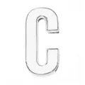 30mm silver polished alphabet letter C alloy bead for DIY jewelry and bag accessory - Letter C / 30mm