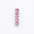 10mm silver alloy slide charm letter I with pink rhinestones for DIY bracelets - Letter I