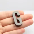 Accessoire lettre G en métal noir brillant de 30mm pour décoration de vêtements DIY - Lettre G / 30mm / Métal canon