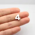 Colgante número 4 de aleación cromo plata para pulseras y llaveros DIY - Número 4 (6116644907059) / Cromo